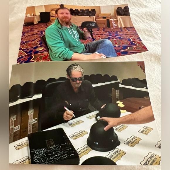 Sons of Anarchy πHOST PICKπFans signed cut and helmet from Chibbs and Opi - Picture 9 of 10